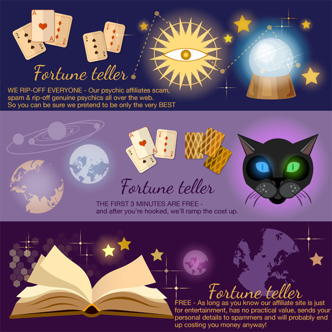Fake Affiliate Psychic and Fortune Teller Sites