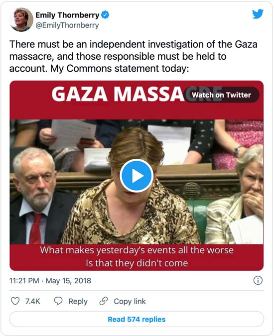 Gaza massacre Tweet