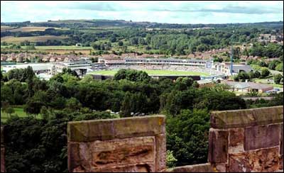 View of cricket ground from Lumley Castle