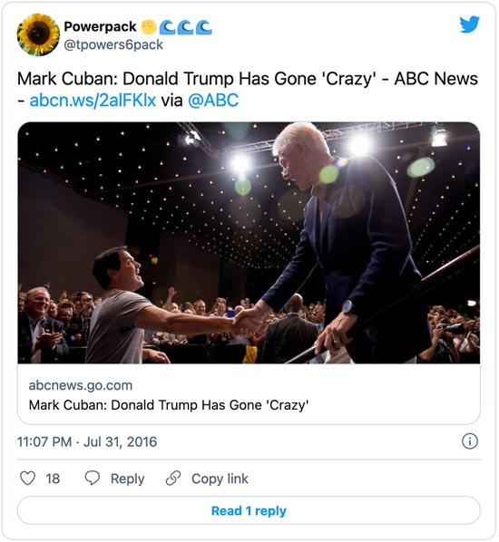 Trump Gone Crazy Tweet