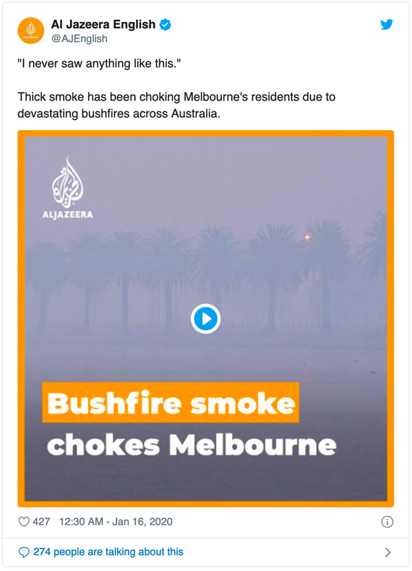 Australian Bushfires Tweet