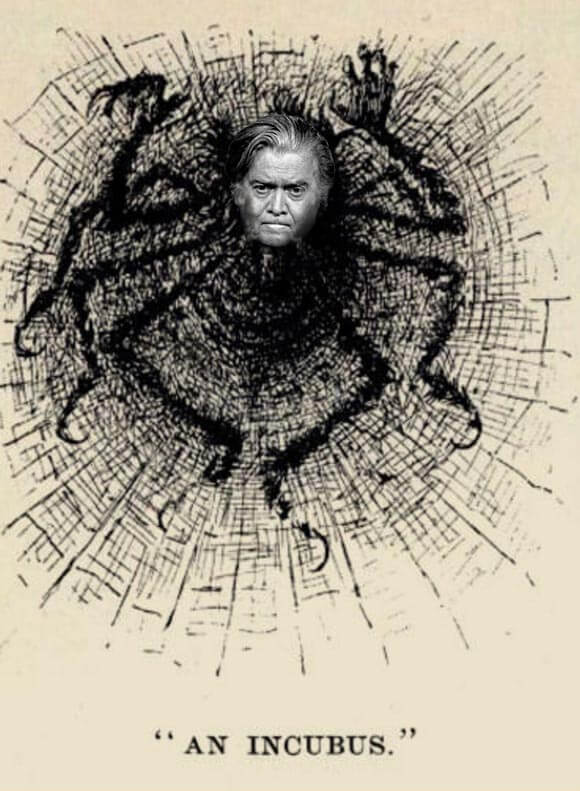 Steve Bannon depicted as Svengali in his web
