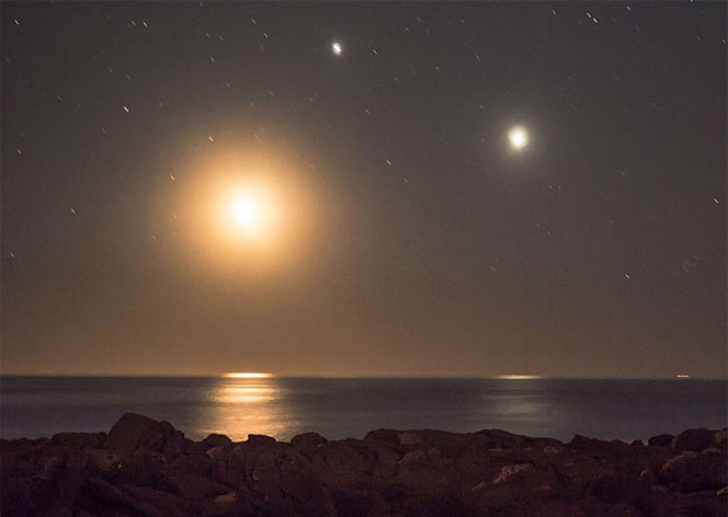 Jupiter, Venus and the Moon - Convergence