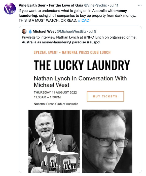 Money Laundering in Australia National Press Club Michael West