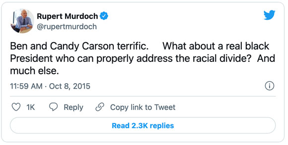 Rupert Murdoch Tweet