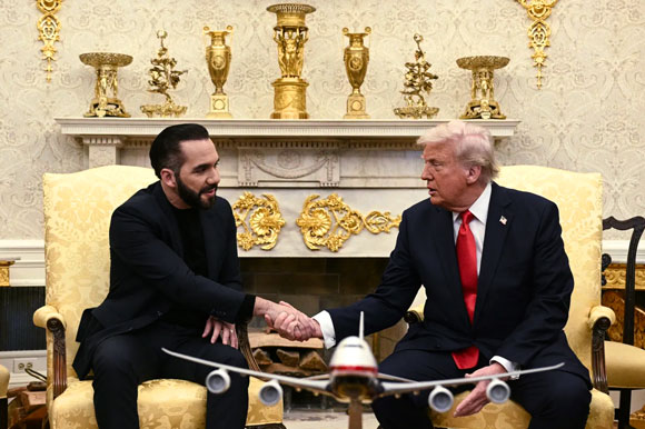 Trump and Bukele in their Gilded Empires