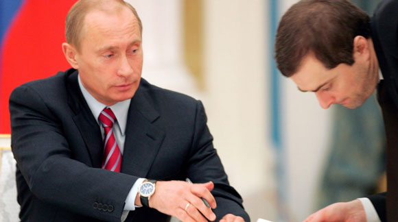 Vladimir Putin and Vladislav Surkov