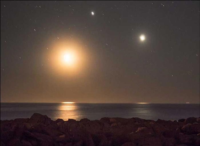 Jupiter, Venus and Moon Convergence